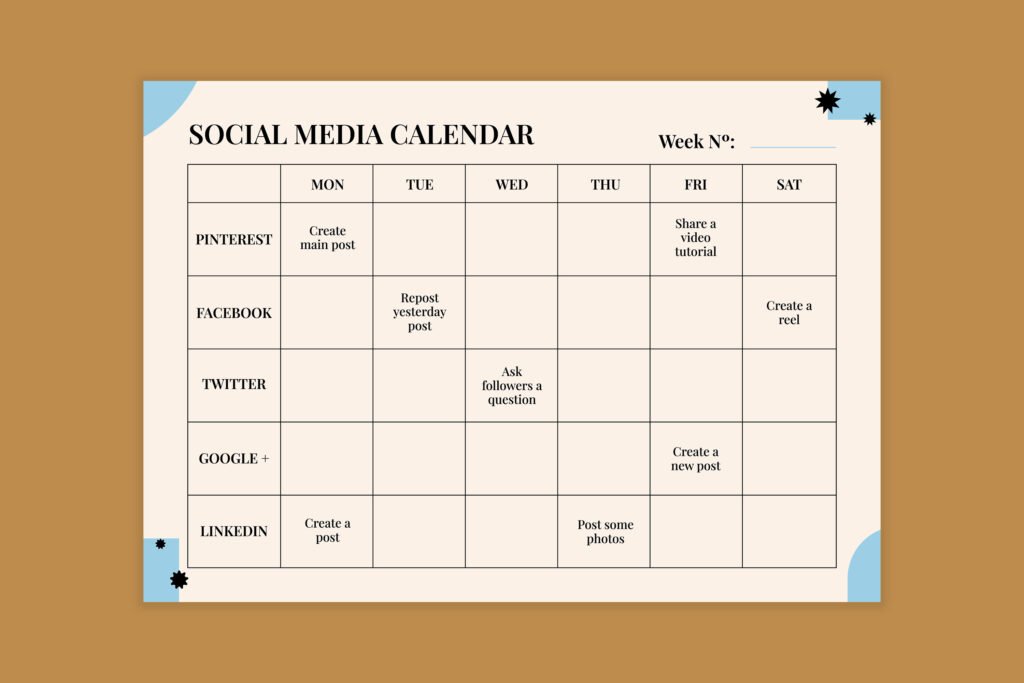 Social media calendar creation